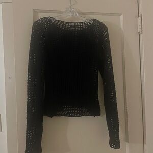 BDG Black Crochet Knit Top
